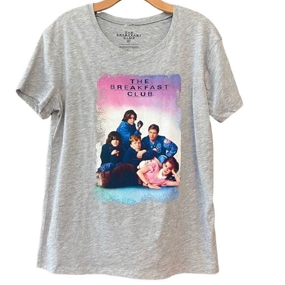 The Breakfast Club Sz L Gray NWOT Group Photo T-Shirt 1984 Cult Classic Movie - Picture 1 of 7